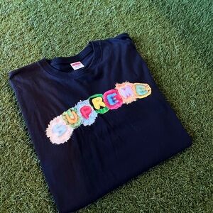 Supreme Multicolor Logo Navy Tee